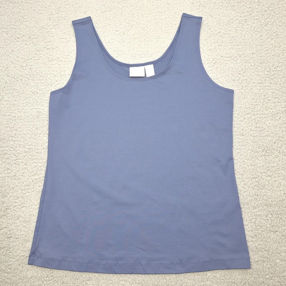 Chicos‎ Tank Top Womens Medium Blue Sleeveless Stretch Basic Layer Shirt